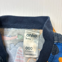 Load image into Gallery viewer, Unisex Anko, stretchy zip coverall / romper, dinosaurs, GUC, size 000,  