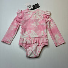 Load image into Gallery viewer, Girls Cotton On, tie dyed long sleeve swim one-piece, NEW, size 0,  