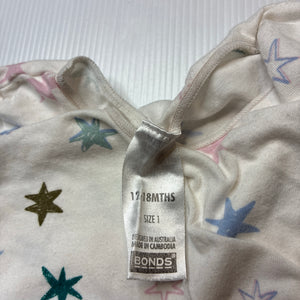 Girls Bonds, stretchy bodysuit / romper, stars, GUC, size 1,  