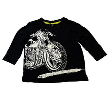 Load image into Gallery viewer, Boys H&amp;T, black cotton long sleeve tee / top, motorbike, EUC, size 1,  
