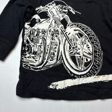 Load image into Gallery viewer, Boys H&amp;T, black cotton long sleeve tee / top, motorbike, EUC, size 1,  