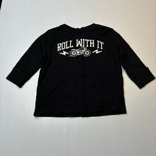 Load image into Gallery viewer, Boys H&amp;T, black cotton long sleeve tee / top, motorbike, EUC, size 1,  