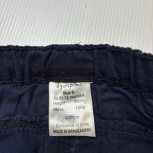 Load image into Gallery viewer, Boys Dymples, navy cotton shorts, adjustable, EUC, size 0,  