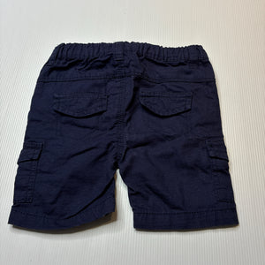 Boys Dymples, navy cotton shorts, adjustable, EUC, size 0,  