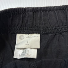 Load image into Gallery viewer, Boys B Collection, black cotton shorts, elasticated, GUC, size 1,  