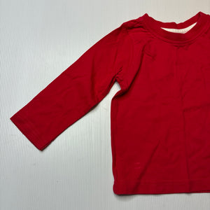 Boys Sprout, red cotton long sleeve tee / top, EUC, size 1,  
