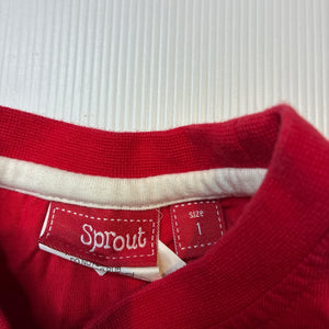 Boys Sprout, red cotton long sleeve tee / top, EUC, size 1,  