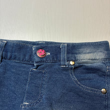 Load image into Gallery viewer, Girls Mango, soft feel knit lightweight denim shorts, elasticated, FUC, size 2,  