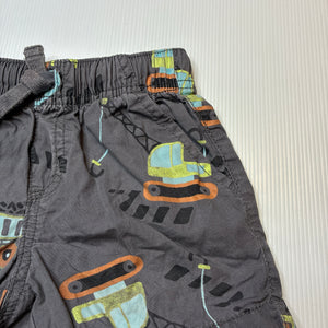 Boys KID, lightweight cotton shorts, elasticated, diggers, GUC, size 2,  