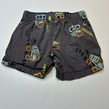 Load image into Gallery viewer, Boys KID, lightweight cotton shorts, elasticated, diggers, GUC, size 2,  