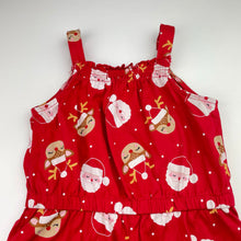 Load image into Gallery viewer, Girls Anko, red cotton Christmas playsuit, EUC, size 3,  
