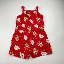 Load image into Gallery viewer, Girls Anko, red cotton Christmas playsuit, EUC, size 3,  