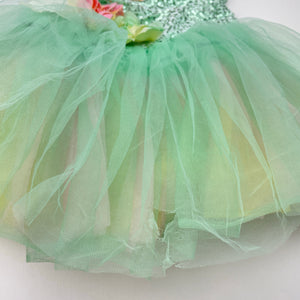 Girls Weissman, dance tutu leotard costume, *tear in tulle lower front & centre of flowers missing*, FUC, size 4-5,  