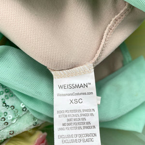 Girls Weissman, dance tutu leotard costume, *tear in tulle lower front & centre of flowers missing*, FUC, size 4-5,  