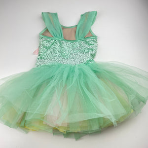 Girls Weissman, dance tutu leotard costume, *tear in tulle lower front & centre of flowers missing*, FUC, size 4-5,  