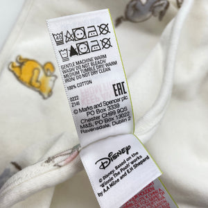 Unisex M&S, Disney Winnie the Pooh soft cotton blanket, 60cm x 62cm, small light mark, FUC, size 0000,  