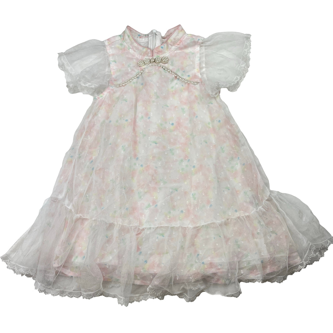 Girls Balabala, cotton lined lightweight party dress, armpit to armpit: 25cm, GUC, size 1-2, L: 47cm