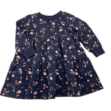 Load image into Gallery viewer, Girls Anko, floral fleece lined sweater dress, FUC, size 2, L: 45cm