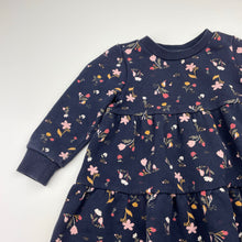 Load image into Gallery viewer, Girls Anko, floral fleece lined sweater dress, FUC, size 2, L: 45cm