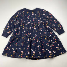 Load image into Gallery viewer, Girls Anko, floral fleece lined sweater dress, FUC, size 2, L: 45cm