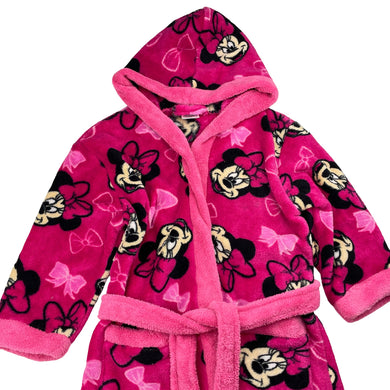 Girls Disney, Minnie Mouse fleece dressing gown / bath robe, GUC, size 4,  
