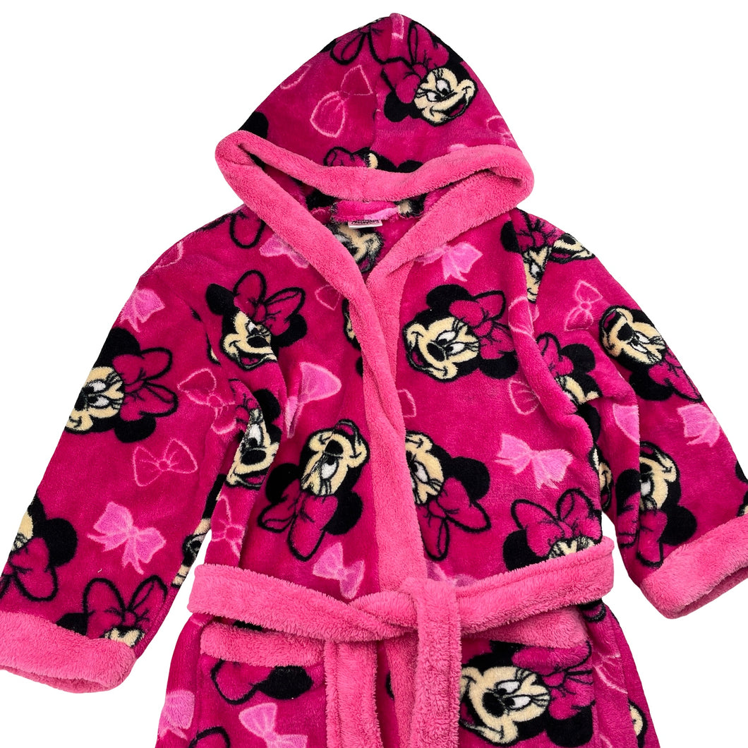 Girls Disney, Minnie Mouse fleece dressing gown / bath robe, GUC, size 4,  
