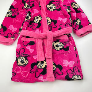 Girls Disney, Minnie Mouse fleece dressing gown / bath robe, GUC, size 4,  