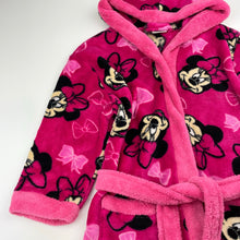 Load image into Gallery viewer, Girls Disney, Minnie Mouse fleece dressing gown / bath robe, GUC, size 4,  
