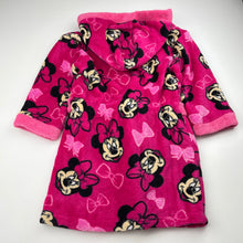 Load image into Gallery viewer, Girls Disney, Minnie Mouse fleece dressing gown / bath robe, GUC, size 4,  