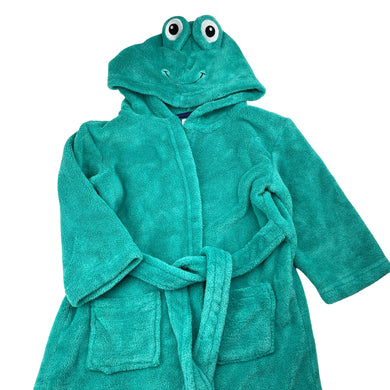 Unisex Baby Berry, soft fleece dressing gown / bath robe, frog, EUC, size 2,  
