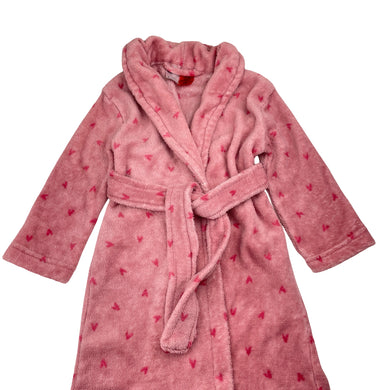Girls Anko, pink fleece dressing gown / bath robe, GUC, size 4,  