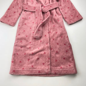 Girls Anko, pink fleece dressing gown / bath robe, GUC, size 4,  
