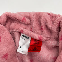 Load image into Gallery viewer, Girls Anko, pink fleece dressing gown / bath robe, GUC, size 4,  