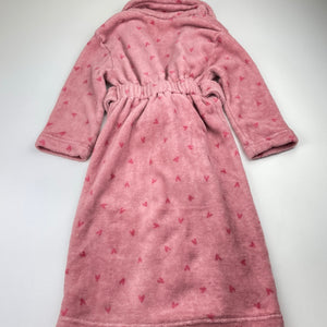 Girls Anko, pink fleece dressing gown / bath robe, GUC, size 4,  