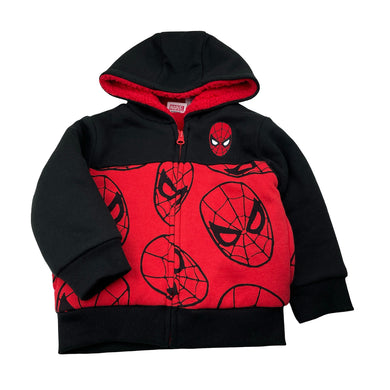 Boys Marvel, Spiderman thick fleece zip hoodie sweater, EUC, size 2,  