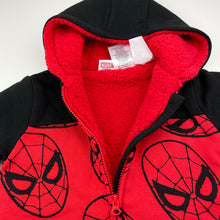 Load image into Gallery viewer, Boys Marvel, Spiderman thick fleece zip hoodie sweater, EUC, size 2,  