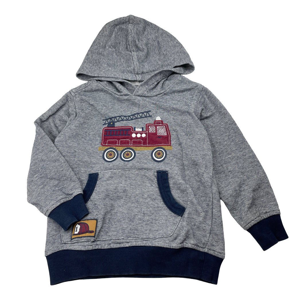 Boys Kids Headquarters, navy stripe hoodie sweater, fire engine, GUC, size 3,  