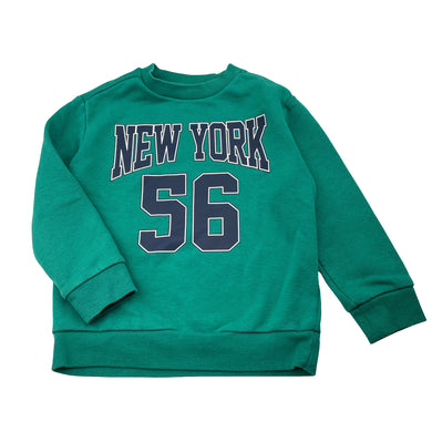Boys Anko, green fleece lined sweater / jumper, FUC, size 4,  