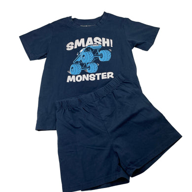 Boys Anko, navy pyjama tee & shorts, monster truck, GUC, size 4,  