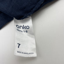 Load image into Gallery viewer, Girls Anko, navy cotton tee / top, bee, GUC, size 7,  