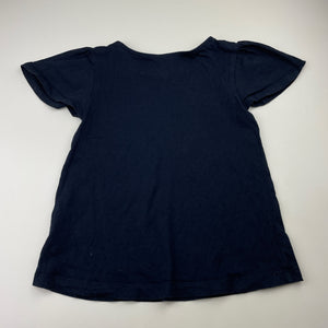 Girls Anko, navy cotton tee / top, bee, GUC, size 7,  