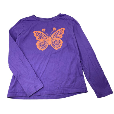Girls Anko, purple cotton long sleeve tee / top, GUC, size 8,  