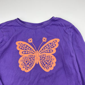 Girls Anko, purple cotton long sleeve tee / top, GUC, size 8,  