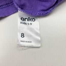 Load image into Gallery viewer, Girls Anko, purple cotton long sleeve tee / top, GUC, size 8,  