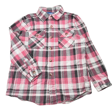 Girls LOWES, pink check flannel cotton long sleeve shirt, GUC, size 8,  