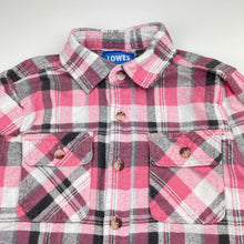 Load image into Gallery viewer, Girls LOWES, pink check flannel cotton long sleeve shirt, GUC, size 8,  