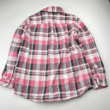 Load image into Gallery viewer, Girls LOWES, pink check flannel cotton long sleeve shirt, GUC, size 8,  