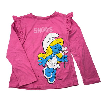 Girls THE SMURFS, cotton long sleeve tee / top, GUC, size 7,  