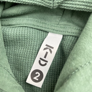 Boys KID, khaki waffle long sleeve hooded top, GUC, size 2,  