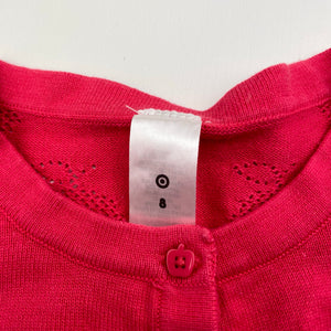 Girls Target, knitted cotton cardigan, apples, GUC, size 8,  
